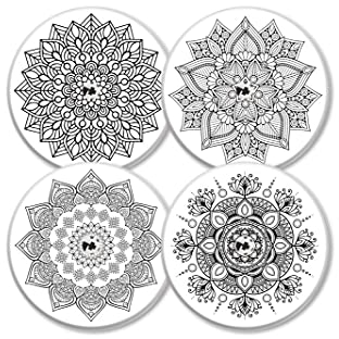 MySweetStitch Freestyle Libre 1 & 2 Sensor Sticker 4er Set Mandala mit Belüftungsloch, Made in Germany