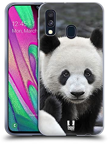 Head Case Designs Panda Vicino Animali Selvatici Custodia Cover in Morbido Gel Compatibile con Samsung Galaxy A40 (2019)