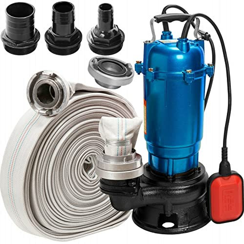 Heavy Duty Flood Sewage Water Pond Drain Septic Sump Cesspool Grinding Pump (Pump with 20m FIRE Hose)