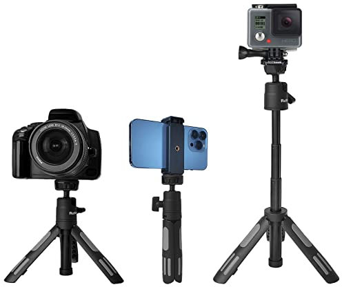 Ruittos Phone Tripod Stand and Selfie Stick for iPhone, Webcam, Desktop, Sony, Go Pro, Travel 11.5inch Tripod Compatible DJI osmo Pocket 3, 2