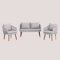 SKLUM Salon de Jardin composé d'un canapé 2 Places et de 2 fauteuils en Bois d'acacia et Corde tressée Style Barker -