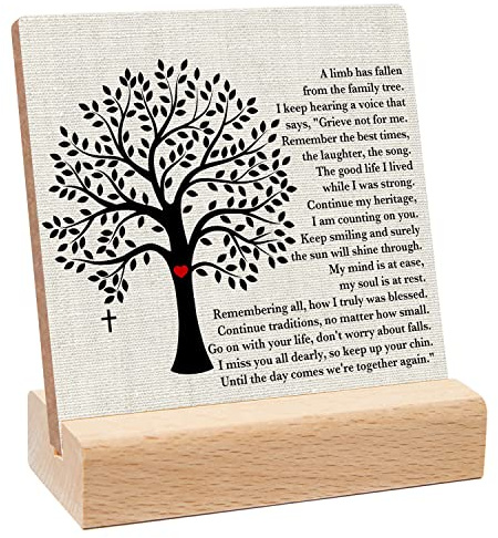A Limb Has Fallen from The Family Tree Sign，Sympathy Memorial Grief Condolences Gifts for Women Friends Classmates Family Coworkers，Bereavement Gift Ideas，Decor for Desk Home Office（shu）