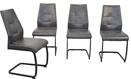 moebel direkt online Schwingstuhl-Set (4Stück) Hans-Georg anthrazitfarben