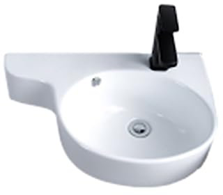 Keramik Waschbecken Praktisches Eckwaschbecken mini Hänge-Waschbecken mit Warm Kaltwasserhahn Waschschüssel für Badezimmer & Gäste-WC Keramik Aufsatzwaschbecken Design Waschbecken. (Color : Right bas