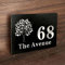 Door Number Plaques for Wall House Signs Personalised Front Door Signs House Number Plaques Plates for Outside Houses Name Plaque Black Aluminium Road Name Doors Numbers for Gate(Design 1)