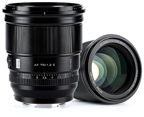 VILTROX 75mm f/1.2 F1.2 PRO Autofokus Objektiv für Sony E-Mount Ultra Weitwinkel APS-C Prime Objektiv kompatibel mit Sony E-Mount spiegellosen Kameras A7M/R/S Serie A7Cc A9 A1 A6x00 Fs5