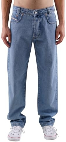 Zicco 472 Stone | Loose Fit & Relaxed Fit | Pantaloni taglio a carota, Blu, 31 W/32 L