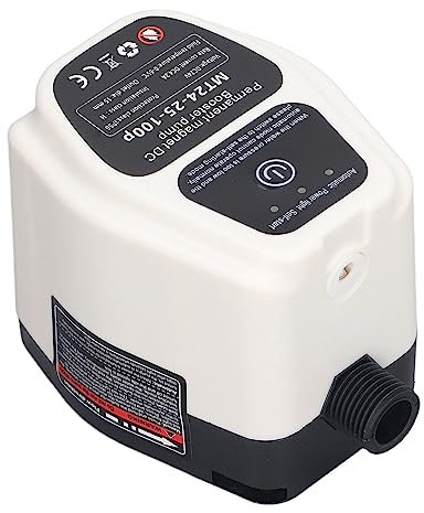 100W Automatic Water Pressure Booster Pump, 24V 25L Circulation Shower Booster Pump, Hot Water Recirculating System for Shower, Faucet (UK Plug)