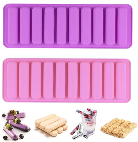 2 Stücke 10 Mulden Müsliriegel Backform Müsliriegel Backform Silikon Backform Energieriegel Silikon Rechteckige Silikonformen Keks Für Müsliriegel Riegel Schokoriegel Eiswürfelschalen Seife Keksstick