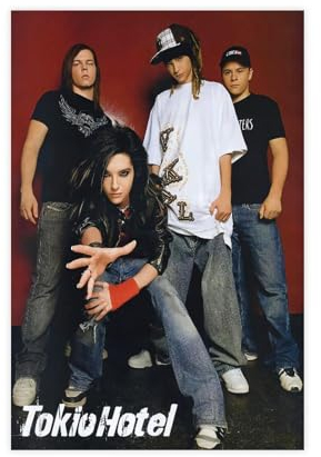 Rock Band Cover Poster Tokio Hotel Leinwand Wandkunst Moderner Ästhetischer Druck für Schlafzimmer Wohnzimmer Wohnheim Dekoration Ungerahmt 30x45cm