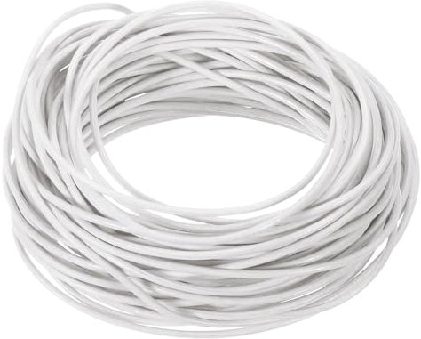 QUARKZMAN 11 Yardas Cordón de Cuero Redondo de 1.5mm para Manualidades Color Blanco Puro