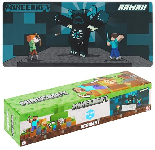 Minecraft Schreibtischunterlage Kinder, Rutschfeste Desk Mat 80x35cm - Geschenke für Kinder (Blau)