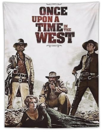 CEWO Spaghetti Western Films Once Upon A Time in The West Poster (2) Druck auf Tapisserie, Schriftrolle, Wandkunst, Bild, Familie, Heimdekoration, Schlafzimmer, dekorative Wandteppiche, 76,2 x 101,6