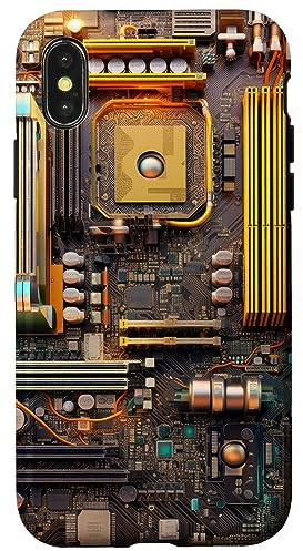 Carcasa para iPhone X/XS Funda para teléfono de placa base Fantasy Tech CPU Chipset Bios RAM