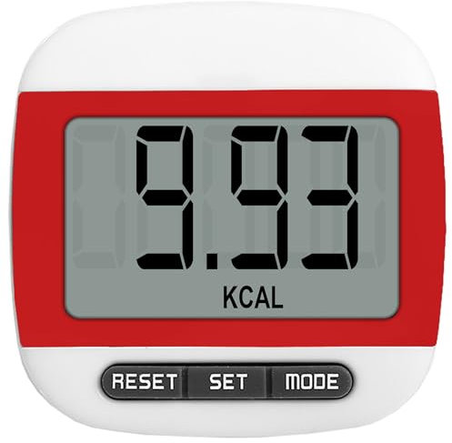 Pedometer Step Counter, Portable Walking Pedometer, Sport Pedometer- Distance, Step, Calories and Fitness Tracker for Men, Women, and Kids (Red)