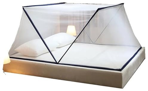 BTAISYDE Mosquitera en Espiral Plegable Sin Fondo Ventana Portátil de la Red Antimosquitos Tienda de Campaña Cama Plegable Toldo de Cama en la Tienda de Mosquitos de la Cama,A,190 ×135×80CM