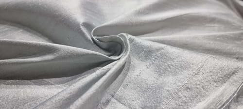 Dupioni-Stoff aus 100 % reiner Seide, hellgrau, 137,2 cm breit, mit Noppen MM91 [3] Seide