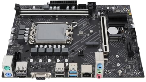 Desktop PC Motherboard, High Performance NVME M.2 Gaming Motherboard 220 X 180mm with DDR4 2133HMz Memory for Intel Core 12 13 Gen CPU (H610 Motherboard+8GB X 2 Memory kit)