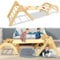 Aufun Klettergerüst Indoor Sprossenwand 3 in 1, Holz Kleinkind Klettergerüst Set, Kinder Pickler Dreieck, Baby Rutsche & Klettergerüste Indoor Spielgeräte für Kleinkinder ab 2-8 Jahr