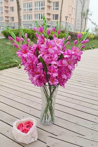 Generic 5 PCS Artificial Gladiolus Flower with Stem Lifelike DIY Flower Arrangement Ornament Wedding Gladiolus Flower for Home Farmhouse Office Decoration (purple)