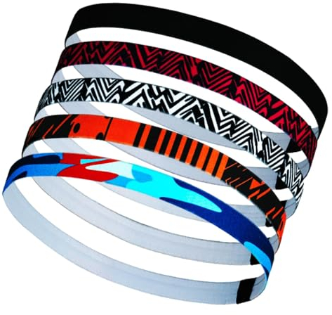 5 Stück Sport Stirnbänder, Haarband Jungs Sport, Elastische Stirnbänder, rutschfest Feines Haarband, Kopfband für Damen und Herren, Jungen, Fußball, Joggen, Radfahren, Fitness