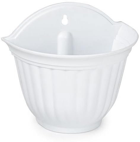 AC - Maceta de plástico para Pared, Tiesto, macetero Colgar, Recipiente para Plantas, Flores, balcón, Porche, hogar, Fabricada en España (Blanco - 26 x 29,5 x 19 cm)