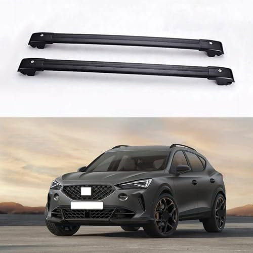 JUNYEW Dachgepäckträger Dachträger für Se-at Cupra Formentor 2021 2022 2023 2024 -Aluminium (2 Stücke) Integrierte Dachreling Tragkraft 75 Kg Vormontiert Inklusive Schloss,B