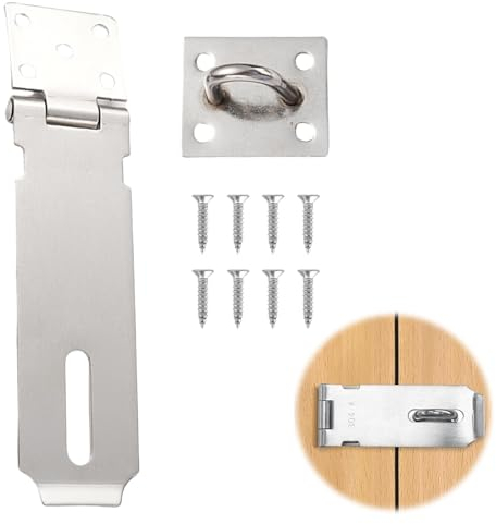 Chiavistello con Lucchetto Armadio,Hasp in Acciaio Inox Serratura,Con 8 Viti,Chiavi Occhiello di Serrature Gancio Set,per Chiusura Porta Cabinet Cassetto,Giardino Ante,Cancello,leva Bulloni Locks