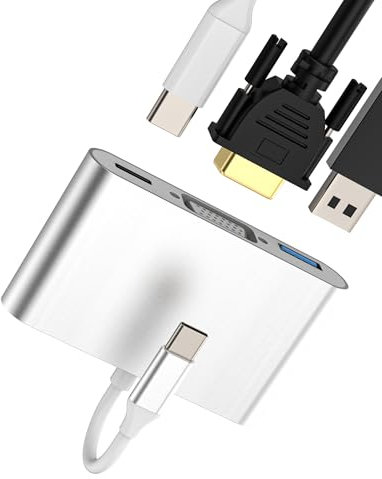Adaptateur USB(3 en 1)USB C vers VGA Hub OTG 3.0 Câble MacBook Air DisplayPort Affichage AV Multiport Type C Alimentations Adaptateur Pour Apple IPhone 15 Accessoires Convertisseur Pour iPad Pro