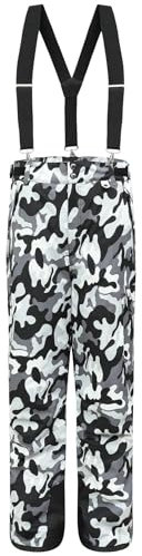 BenBoy Herren Skihose Gefüttert Warm Abnehmbaren Softshellhose Winddicht Wasserdicht Schneehose Hosenträgerhose mit Verstellbarer Träger Snowboardhose Outdoorhose Winter HXK7997M-Mehrfarbig-L