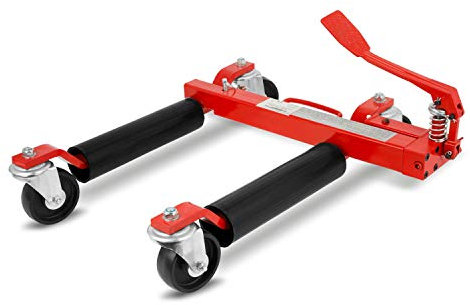 EBERTH Cric Idraulico per Auto, Portata 680 kg, Larghezza Max Pneumatico 300 mm, Larghezza Minima 345 mm, Massima 630 mm, Carrello Sposta Auto, Crick con 4 ruote piroettanti, Sollevatore Pneumatico