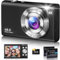 Digital Camera, 4K Autofocus Cameras for Photography, 48MP Anti-Shake Vlogging Camera for YouTube, 16X Digital Zoom Compact Point and Shoot Cameras with 32GB Card Camera for Teens Adult Beginner-Black