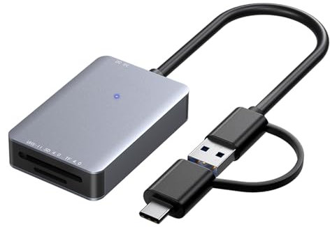 Lector de tarjetas SD4.0 MicroSD4.0 con USB 3.0 y lector de tarjetas de memoria tipo C para portátiles y tabletas
