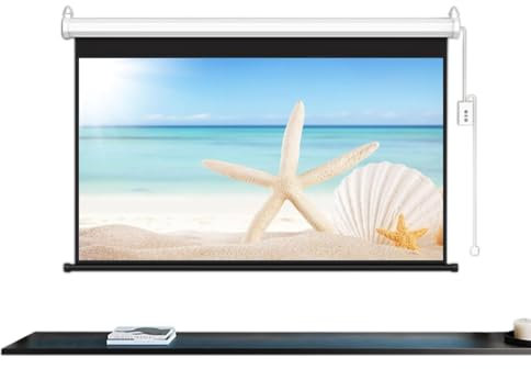 60 Schermo Proiettore Motorizzato 72 Elettrico Schermo di Proiezione Regolabile Automatica 4:3 16:9 Telo Videoproiettore HD 4K per Home Theater with Telecomando(60inch(16:9))