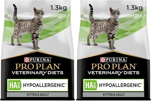 PRO PLAN VETERINARY DIETS HA Hypoallergenic Dry Cat Food 1.3kg (Pack of 2)