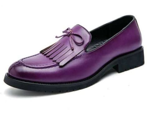 ANUFER Uomo Ecopelle Mocassini con Nappe A Punta Basso Slip-on Scarpe Eleganti SD5A50221 Viola EU46.5