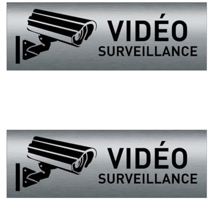 Aua Signaltic - Placa de aluminio cepillado, 75 x 25 mm, (Vídeo Vigilancia Lote 2)