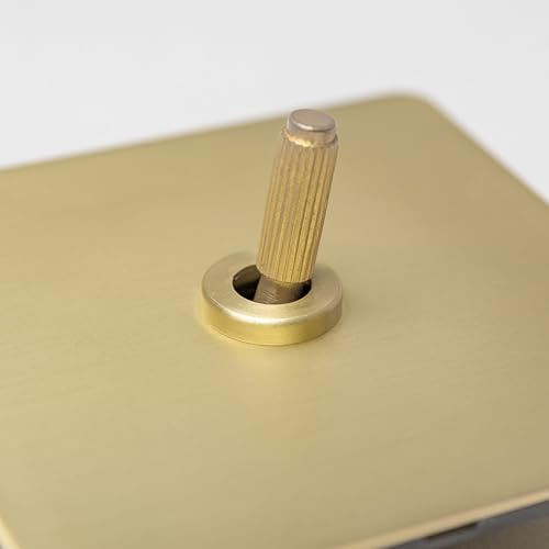 Satin Brass Straight Knurled Switches and Sockets (1 gang intermediate switch)