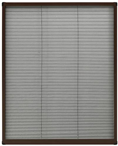 Moustiquaire Enroulable pour Fenêtre de Toit, Moustiquaire plissée pour fenêtre Aluminium Marron 80x100 cm