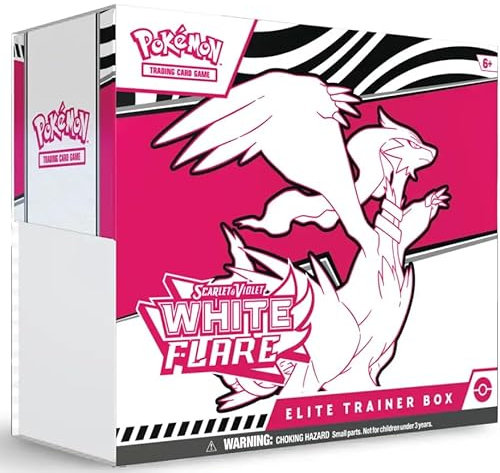 Pokémon TCG: White Flare Elite Trainer Box (SV10.5) [English] - 9 Boosters, Tornadus Promo Card & Accessories | Reshiram Design + Heartforcards® Shipping Protection