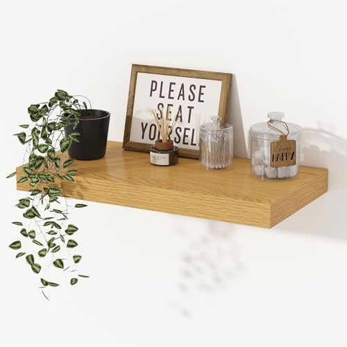 Feihorrm Extra Tiefes 30cm Wandregal Holz, 40 cm Wandboard Eiche | Schweberegal aus MDF Holz, Regal Wand für mehr Stauraum, Regalbrett für Küche, Wohnzimmer, Schlafzimmer, Badezimmer & Büro