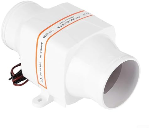 3in Air Blower Duct Fan, DC 12V 24V Inline Exhaust Air Circulator, 130 CFM Airflow Mute Strong Extractor Ventilation Duct Fan(24V)