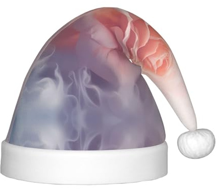 WZYCWB Chapeau de fête de Noël imprimé rose blanche, cadeau d'activités de classe pour enfants, accessoire de décoration de Noël