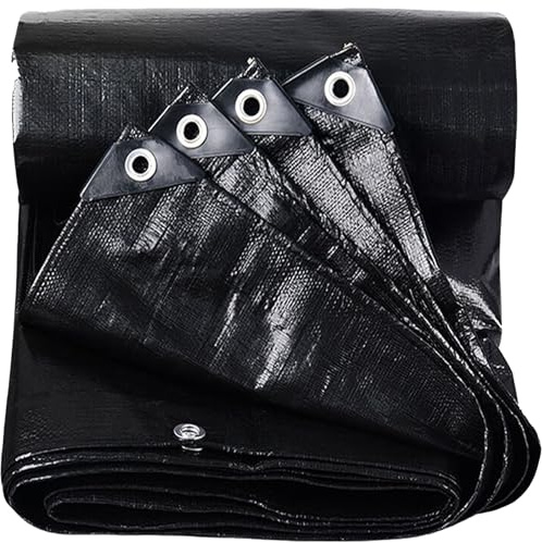 Lona Impermeable Exterior 4 x 6 m Lonas para Piscinas 160 G M², Resistente a Los Rayos UV Protección Invernal Multiusos Duradera para Jardín, Piscina y Remolque, Negro