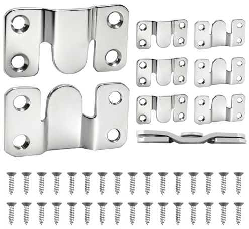 8 Pezzi di Ganci da Parete Pesanti per Cornici, 54mm × 30mm, Interbloccabili, in Acciaio Inossidabile, per Foto, Specchi, Supporto a parete e Connettori per Mobili