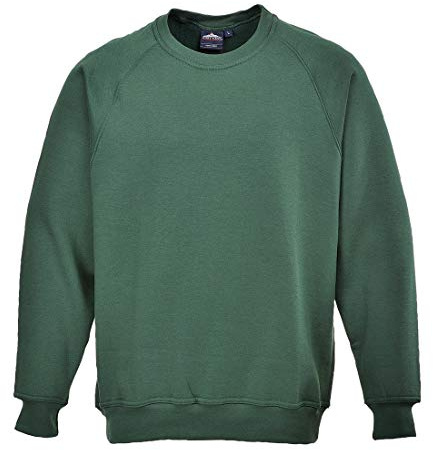 Portwest B300 Sweatshirt Polyester Doppelnähte 1 Taschen Rundhalsausschnitt | Marine, S, UPF 50+, Unisex, 35% Baumwolle, Professionelle Küche, Langarm, Strapazierfähig, Maschinenwaschbar, Arbeitskleidung