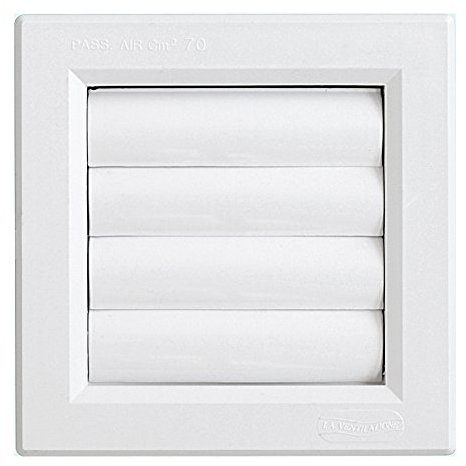 First Plast - Grille de ventilation PVC - Grille ventilation PVC sortie d'air à volets mobiles - 140x140mm - à encastrer