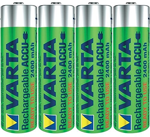 Varta 4 x AA NiMH 2400 mAh Akku, wiederaufladbar, Nickel-Metallhydrid, Spielzeug, AA, Grün, Ampulle