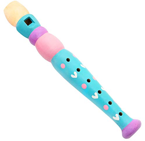 keepdrum KFL1BL Flöte aus Holz Blau Türkis Kinderflöte