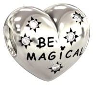Sei Magical Disney Herz Solide Armband Charme Sterling Silber S925